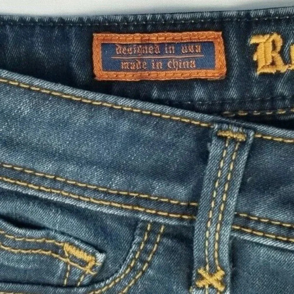 Rock By Rock Revival size 27X31 Carla Legging Embroidered Logo Blue Denim Jeans - Picture 11 of 12